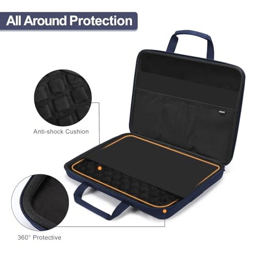 Image of MOSISO Hard Shell Laptop Sleeve Compatible with MacBook Pro 16 inch 2024-2019 M4 M3 M2 M1 /Pro Retina 15 A1398,15-15.6 inch Notebook Computer,Laptop Case with Front Pocket&Belt for Men Women,Navy Blue