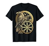 Viking Symbol - Huginn & Muninn Norse Raven - Aegishjalmur T-Shirt