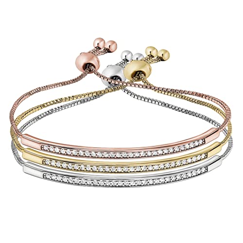 Riki Jewelry Tennis Bracelet For Women | Adjustable Stack Bracelet Set | Gold Plated Cubic Zirconia Bracelets #TOP19