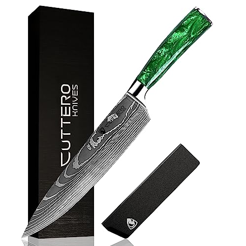 Cutelo Sky 8 Polegadas Verde - Faca do Chef Profissional em Aço Inoxidável: Estilo, Resistência e Ef