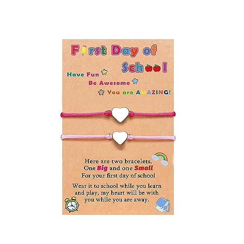 Image of First Day of School Bracelets Back to School Bracelet Heart Back to School Gifts for Students Back to School Outfits for Girls