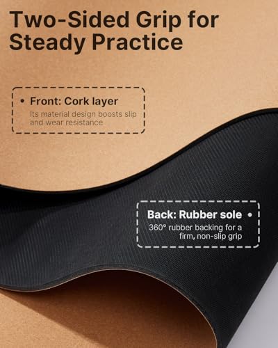 Image of YOTTOY Yoga Mat,Non-Slip Hot Yoga Mat with Anti-Tear Design and Friendly Natural Rubber Mat with Strap and Bag