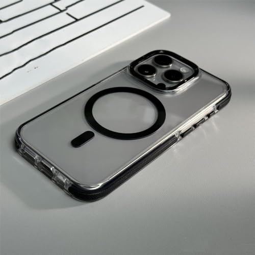 Coque magnétique iPhone 15 antichoc noire pour charge sans fil