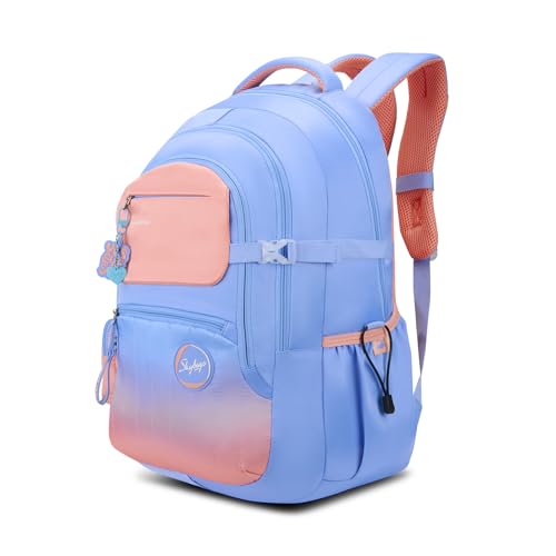 Image of Skybags Riva 37L Casual Backpack for Girls with 3 Compartments & Adjustable Shoulder Strap | 16 Inch Padded Laptop Sleeve | Detachable Happy Pouch & Secret Pocket | Perfect for School & Travel