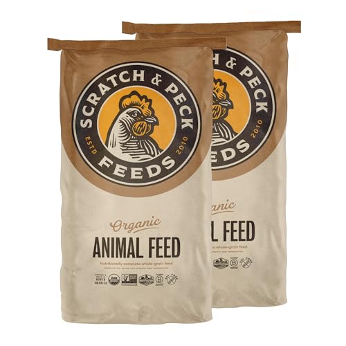 Scratch and Peck Feeds Whole Grain Scratch + Corn Chicken and Duck Supplemental Grain - Soy-Free - 9% Protein, Certified Organic and Non-GMO Project Verified Chicken Food - 50 lbs Bag