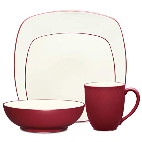 Noritake 4-Piece Colorwave Square Place Setting, Raspberry