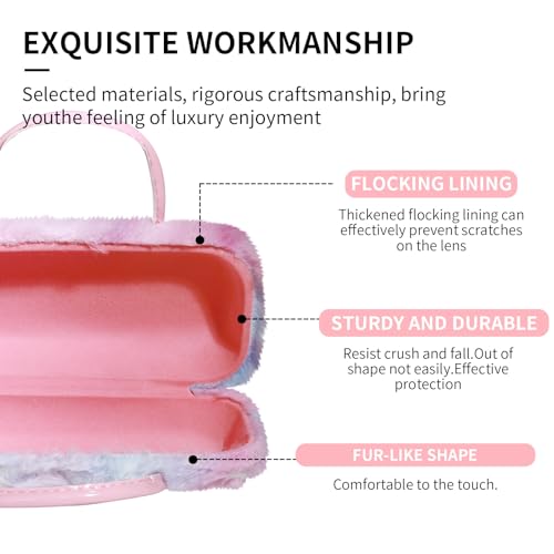 Image of PERFECTSIGHT Hard Shell Eyeglasses Case, PU Leather Protective Glasses Case, Cute Eyeglass Case for Women Men Girls