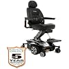 Pride Jazzy Air 2 Power Chair, Mid-Wheel 6 with Active-Trac Suspension, with 5-Year Extended Warr Onyx Black, 18 x 18 x 20 Seat