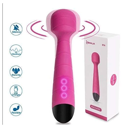 ZEMALIA RITA | Masajeador de mano portatil para mujer silicona, Vibrador para mujer recargable portátil| 20 modos de vibración