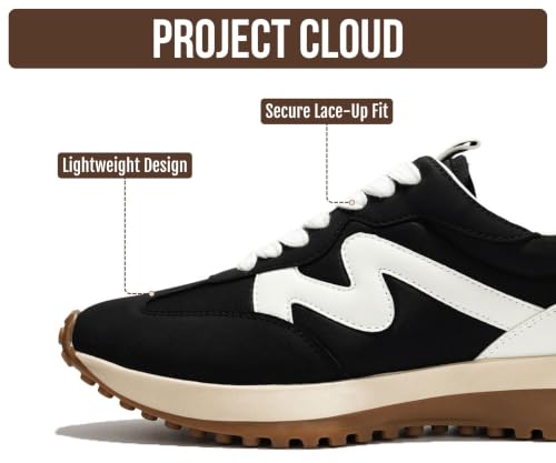 Image of Project Cloud Trendy Fashion Sneakers for Women 2026 - Memory Foam and Non-Slip Comfortable Casual Ladies Shoes for Womens Fashion Sneakers - Lightweight Lace-up Shoes (Lecco)