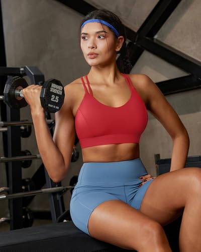 Image of RUNNING GIRL Sports Bras for Women,Strappy Crisscross Back Padded Low Impact Running Sports Bra with Removable Cups