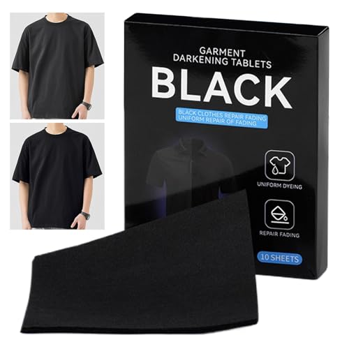 Fabric Dye - Black Natural Laundry Supplies, Fabric Paint with Dark Tablets, Multifabric Coloring Kit, Cotton Linen Silk Wool for T Shirts, Clothing Dyeing Supplies for Jeans Shoes Pants Arts Crafts