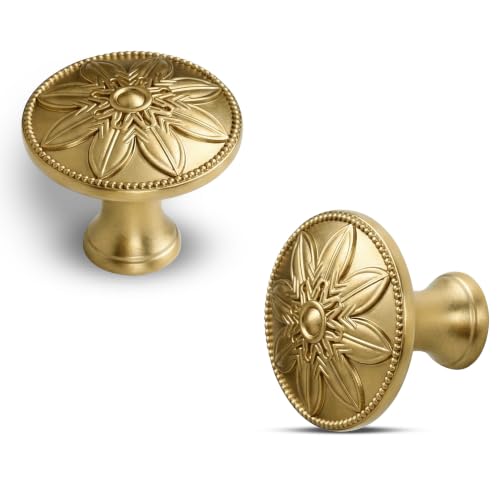 Image of 4 Pack Champagne Bronze Cabinet Knobs,1.4 inch Round Bronze Kitchen Cabinet Knobs Handles for Cabinets and Drawers, Drawer Knobs Dresser Knobs Champagne Bronze,Solid Zinc Alloy
