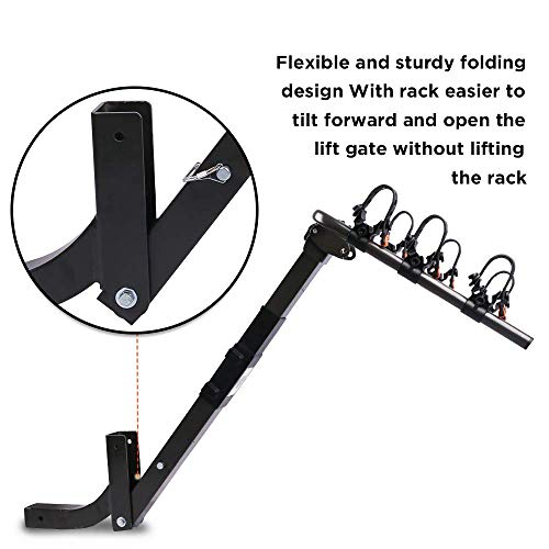 ZESUPER 3-Bike Rack Deluxe Locking Heavy Duty Bicycle Carrier for Cars, SUVS, Trucks, Vans and Minivans with a 2'' Hitch Receiver Rack Hitch Mount