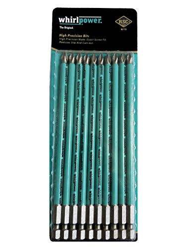 Whirlpower Magnetic Anti Slip PH2 Bit 10pcs Pack. 50mm | 70mm | 90mm | 150mm (PH2 150mm long)