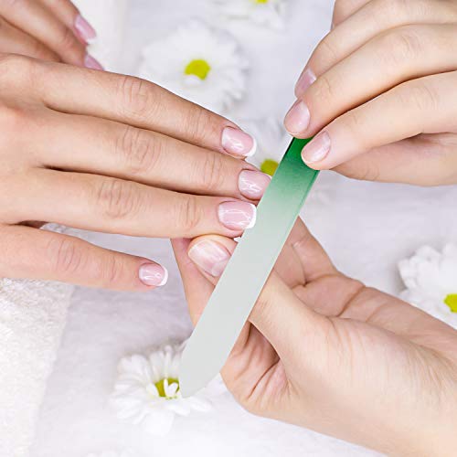 Eaone 20 Pieces Glass Nail File, Crystal Nail File Double Sided Etched Filing Surface Finger Nail Files, Professional Mix Gradients Colors Manicure Nail Care, 10 Color,Bulk Gift Mothers Day Gifts #TOP4