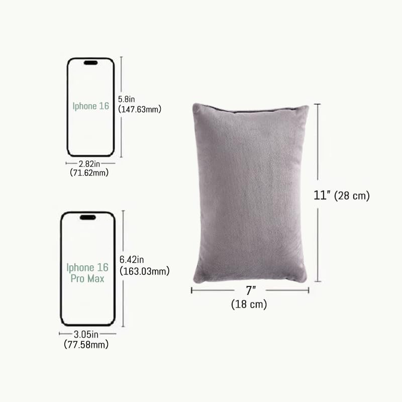 EVOLIVE Tiny Pillow, 2-Pack Gray Micromink Shell Mini Pillows, 11"x7" - Machine Washable, Lightweight, Breathable Multi-Purpose Travel Pillows for Neck, Back Support, Pet Use (Grey, 7"x11") - Image 3