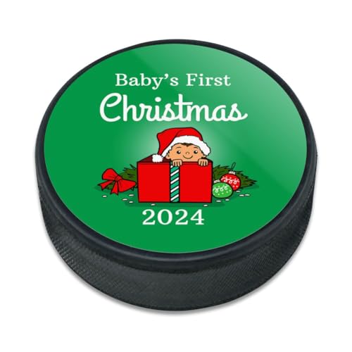 Baby's First Christmas 2024 Ice Hockey Puck
