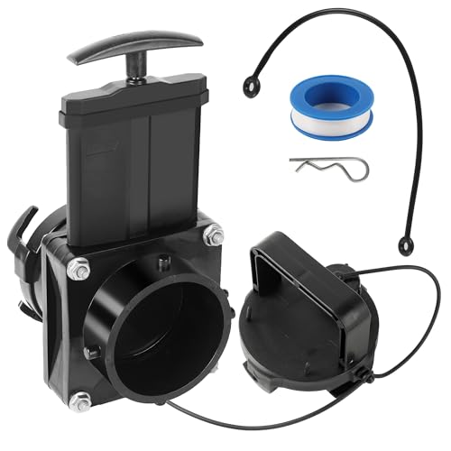 Image of TonGass 3 inch RV Waste Valve Body with Handle & Cap Set