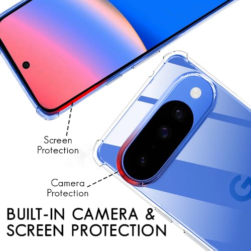 Image of TheGiftKart Crystal Clear Back Cover Case for Google Pixel 10 /10 Pro | 360 Degree Protection | Shock Proof Design | Transparent Case Cover for Google Pixel 10 /10 Pro (PC & TPU, Transparent Bumper)