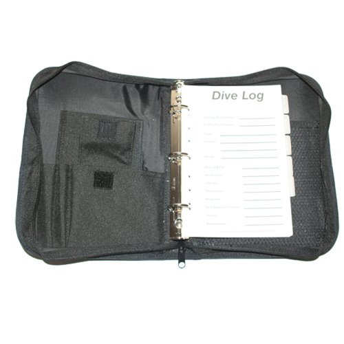 JCS 3-Ring Zippered Dive Log Organizer - Dive Log Book with Card Slots & Pen Holder