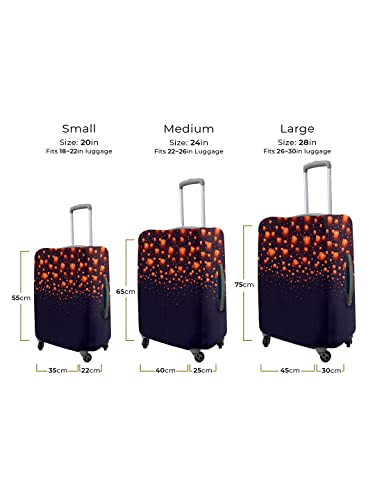 Image of Cortina Eco-Friendly Abstract Print Luggage Protective Cover | Large | Fits 26-30 Inch Luggage | Polyester-Spandex | 72cm (28 inch) | Travel Suitcase Protectors | Anti Scratch | Pack of 1 | Blue 10