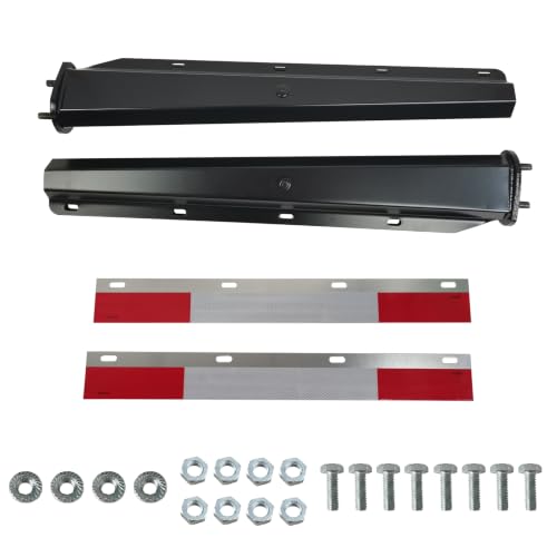 GaeaAuto Black Straight Spring Loaded Mud Flap Hanger Set 2.5 Bolt Spacing 30 Length with Aluminum Reflective Tapes fit for Semi Trucks Trailers 2 pcs