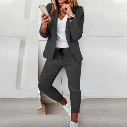 Plus Size Womens Casual and Business Suit 2 Piece Set, Blazer Work Office Jackets and Pencil Pants Dressy Suit2