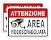 Joffreg Cartello Area Videosorvegliata,Telecamera Videosorveglianza per Negozio e Proprietà Privata in Alluminio,18 x 25 cm,Facile da installare,Resistente UV,Resistente alle intemperie,2 pz