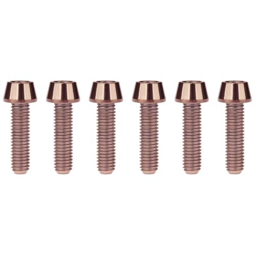 Image of Titanium Ti DIN912 M4 8 10 12 15 20mm Tapered Head Hex Bolts Bicycle Screws Pack of 6 (Bronze, M4x15mm)