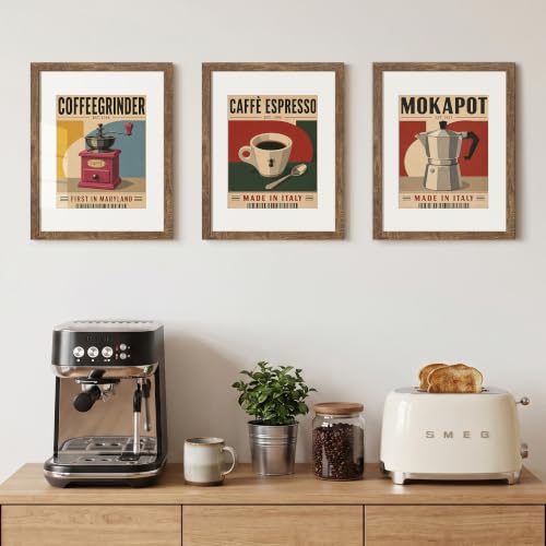 Image of upsimples 11x14 Picture Frame, Display Pictures 8x10 with Mat or 11x14 Without Mat, Wall Hanging Photo Frame, Rustic Brown, 1 Pack