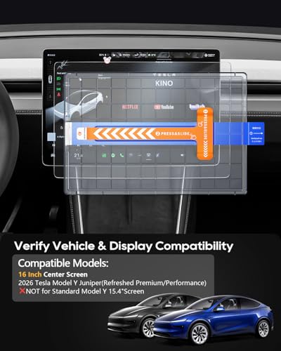 Image of 2-Pack Matte Anti Glare 2026 Tesla Model Y Juniper Screen Protector 16 inch+16 inch 9H【Front Only+1 Installation Frame】for Refreshed Premium 16 Inch QHD Touchscreen 2026 Model Y Premium /PerformanceAccessories