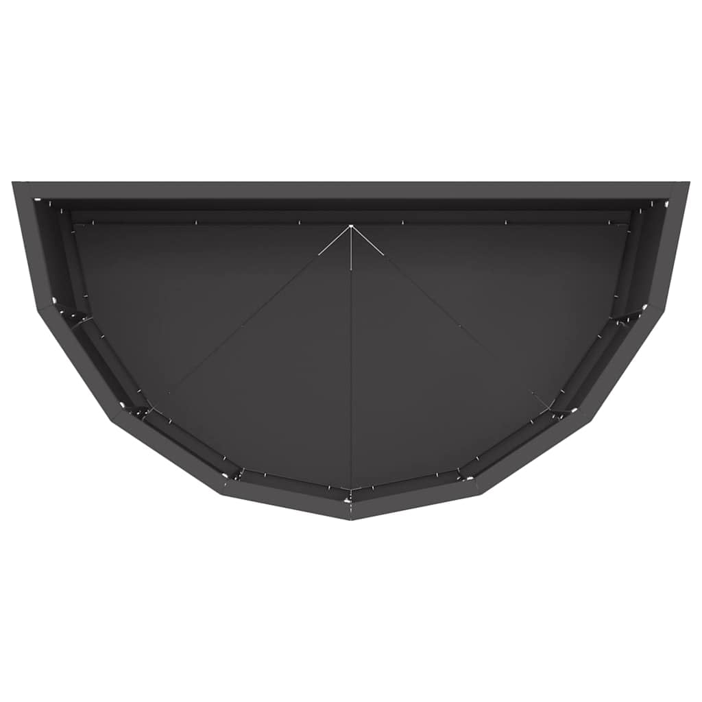 Pflanzkübel Schwarz 60 x 30 x 35 cm, Halbrunder Gartenpflanzer aus Stahl für Außenbereich, Modernes Metall Pflanzgefäß für Garten, Terrasse und Balkon, Stabiles Blumenbeet