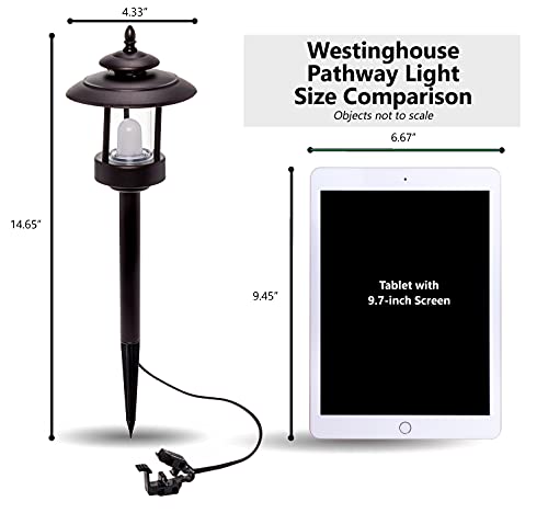Westinghouse 6 Pack 100 Lumen Low Voltage Led Pathway Light Landscape Kit W/ Transformer & Cable (Bronze) #TOP2