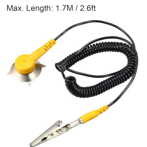 Image of uxcell Alligator Clip ESD Anti Static Mat Grounding Cord Ground Strap 1.7M
