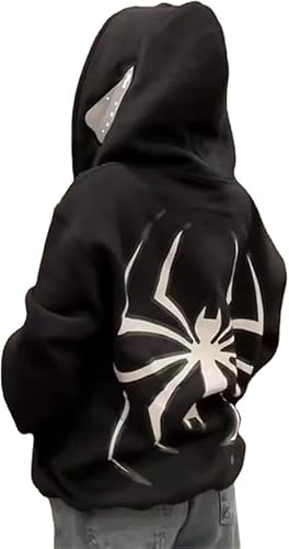 Lang Horn Y2K Spider Graphic Oversized Hoodie, Unisex Streetwear Sweatshirt, Grunge Style (UK, Alpha, XS, Regular, Regular, Cream) - Image 5
