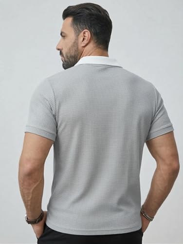 Image of JVX Men Polo T Shirt || Waffle Polo T Shirt for Men || Regular Fit Knitted Tshirt for Man || Coller T-Shirt (Available in Plus Size, Also Available in Combo Packs) (MRT-224)