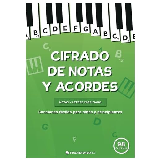 Cifrado de notas y acordes: Canciones fáciles para niños y principiantes.: Notas y letras para piano