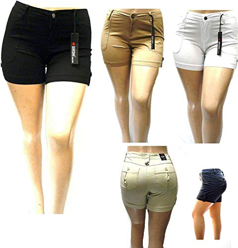 1826 Jeans Women's Premium Plus Size Twill Short Solid Colors Stretch PS-7380