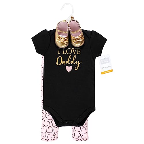 Image of Hudson Baby Unisex Baby Cotton Bodysuit, Pant and Shoe Set