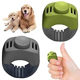 2X Klicker Hund (19mm/21mm) in Grasgrün und Grau – Praktisches Hundetraining-Zubehör als Fingerring-Clicker Hund für Hunde-, Katzen- und Pferdetraining.