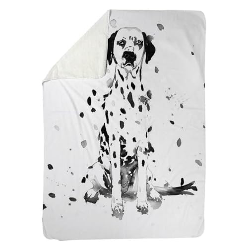 60 x 80 in. Dalmatian Dog-Sherpa Fleece Blanket
