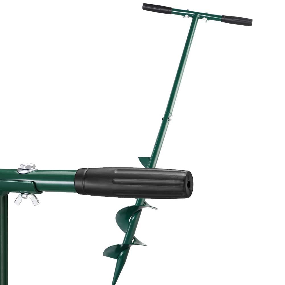 Bakaji Trivella Manuale Altezza 100 cm Punta Elicoidale Spirale Impugnatura Plastica Morbida Trapano Giardinaggio a Mano Escavatore Piante Terra Terreno (Diametro 10 cm)