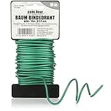 ALCANCE DE ENTREGA: 1x alambre de encuadernación de árbol enfundado // DIMENSIONES (LxØ): 10 mx 3.5 mm // COLOR: verde // MATERIAL: alambre, goma