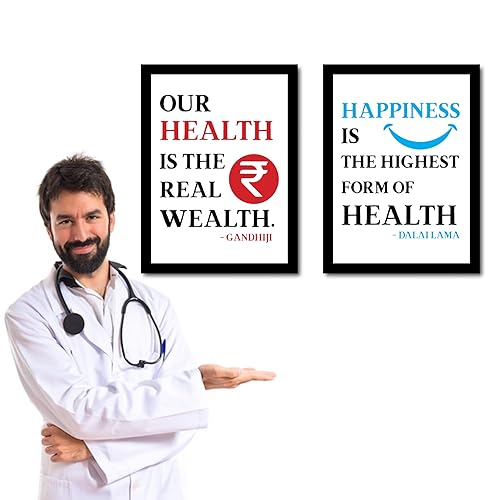 Image of JABSY Doctor Hospital Health Facts Medical Physiotherapy Dentist Wall Decor Poster Framed Gift (A4 Size- Set of 2) (Hospital 35)