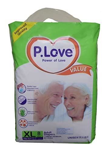 P.LOVE Adult Diapers - XL8 (White)