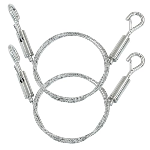 Image of 2 Pack 1m x 1.5mm Adjustable Picture Hanging Wire Kit, 3.3FT Heavy Duty Stainless Steel Wire Rope for Hanging Pictures /Artwork /Mirrors