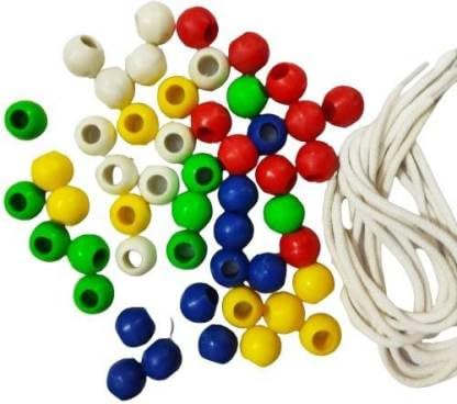 DgCrayons 50 Plastic Big Beads, Multicolour, Also Know as Craft Beads, Rope Beads Toy Set for Kids in in a Transparent Bag with 5 Laces + 3 Years (B0D6WHWRD2) Amazon Price History, Amazon Price Tracker