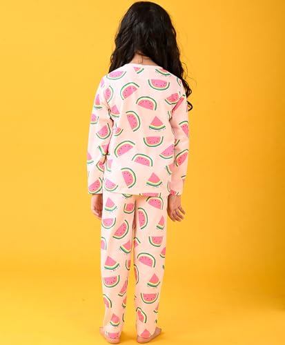 Image of Anthrilo Pure Cotton Printed Pyjama Set for Girls | Sleepwear | Night Suit, Night Wear | Long Sleeves T-Shirt & Pyjama | Regular Wear | 0-14 Years