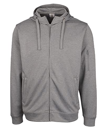 Image of Clique Men's Lift Performance Full Zip Hoodie Grey Melange, Grey Melange, Large
